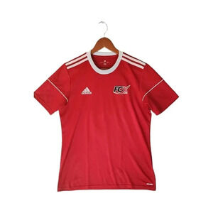 Adidas Jersey Shirt Men Medium Red Polyester Short Sleeve Pullover Climalite